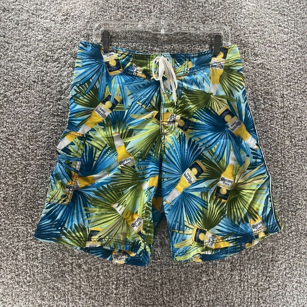 Corona Shorts Adult 32 Tropical Hawaiian Board Short Swimwear Swim Trunks‎ Mens